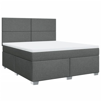 Boxspring met matras stof donkergrijs 180x200 cm