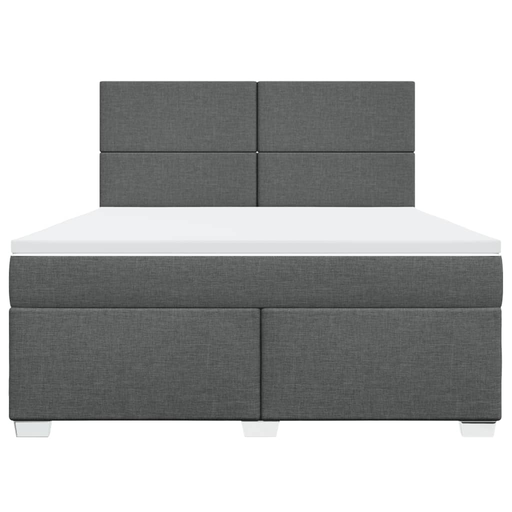 Boxspring met matras stof donkergrijs 180x200 cm