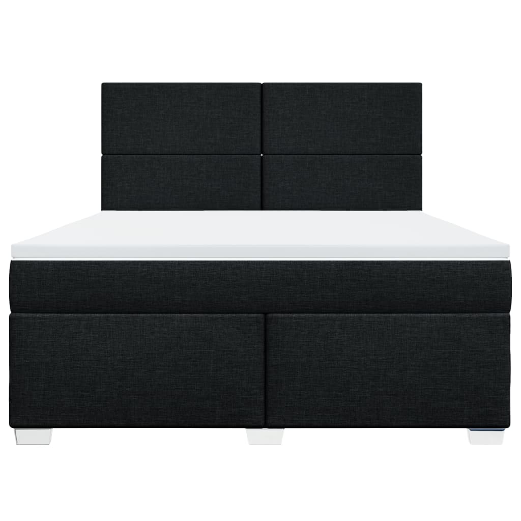 Boxspring met matras stof zwart 180x200 cm