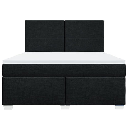 Boxspring met matras stof zwart 180x200 cm