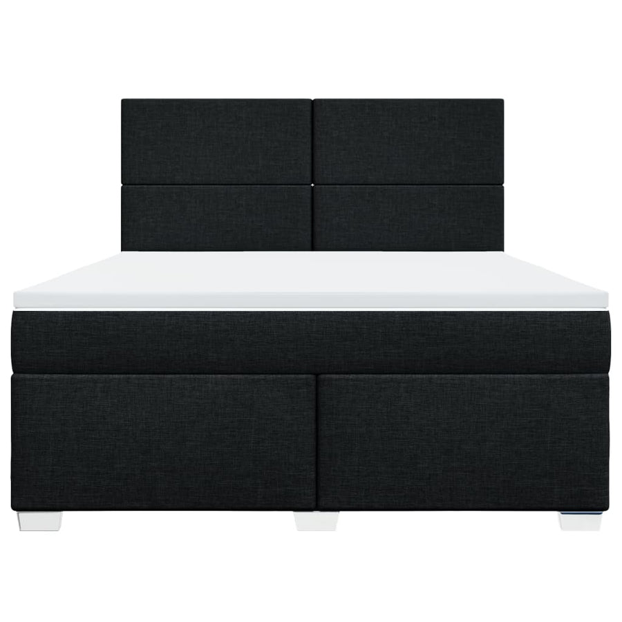 Boxspring met matras stof zwart 180x200 cm