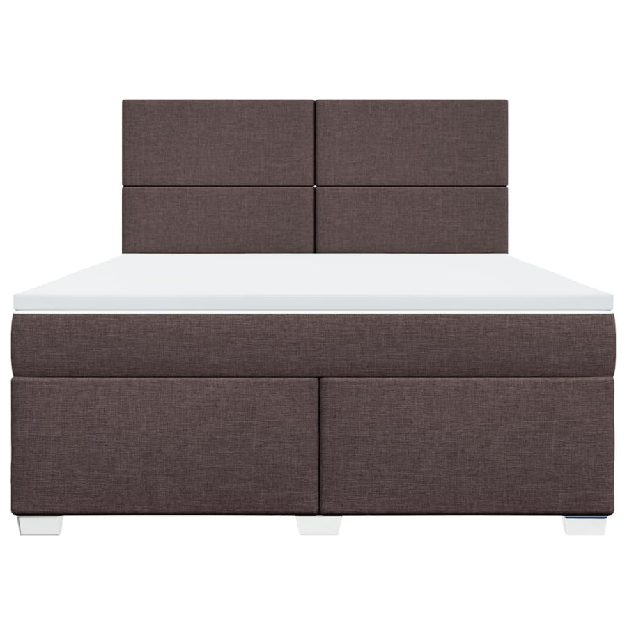 Boxspring met matras stof donkerbruin 180x200 cm