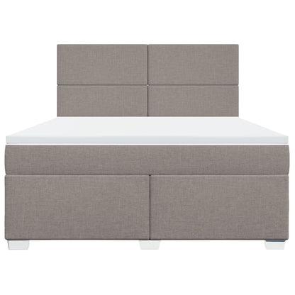 Boxspring met matras stof taupe 180x200 cm
