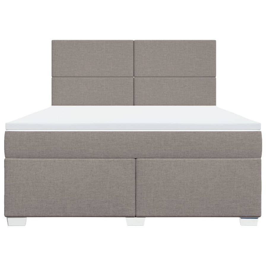 Boxspring met matras stof taupe 180x200 cm
