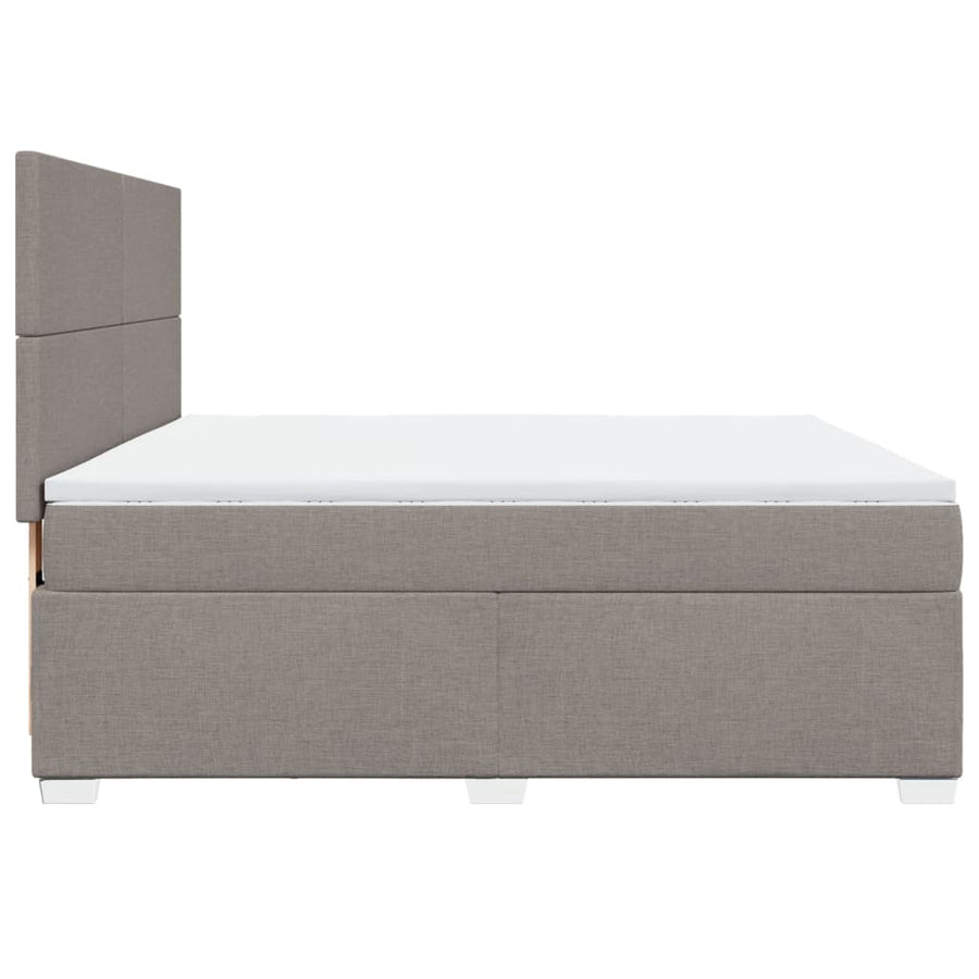Boxspring met matras stof taupe 180x200 cm