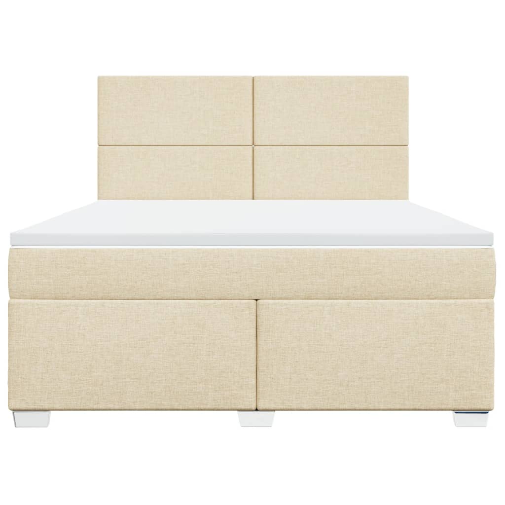 Boxspring met matras stof crèmekleurig 180x200 cm