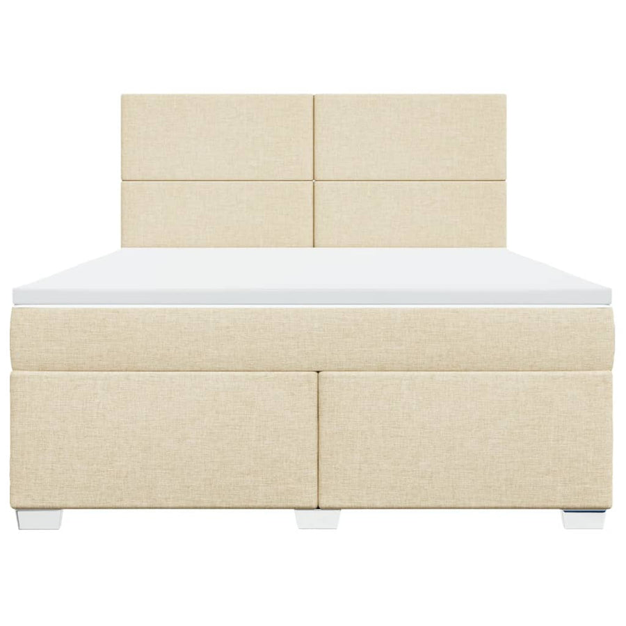 Boxspring met matras stof crèmekleurig 180x200 cm