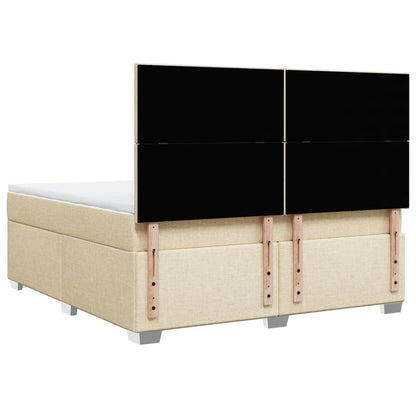 Boxspring met matras stof crèmekleurig 180x200 cm