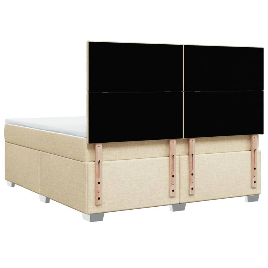 Boxspring met matras stof crèmekleurig 180x200 cm