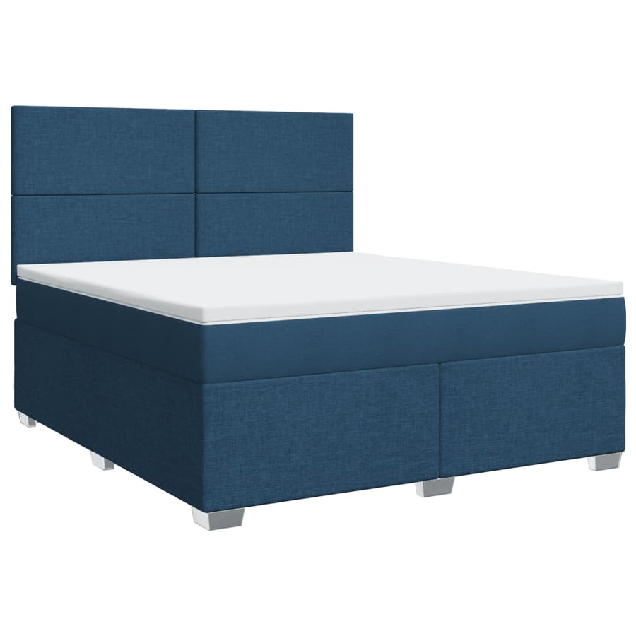 Boxspring met matras stof blauw 180x200 cm