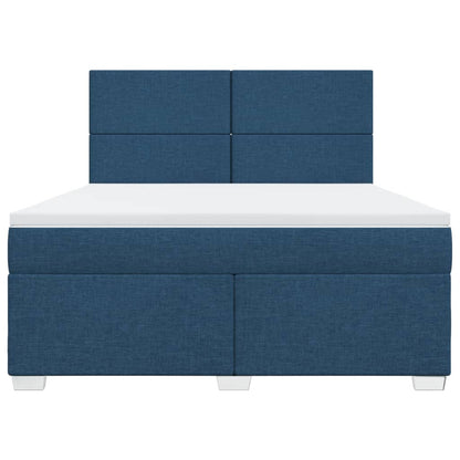 Boxspring met matras stof blauw 180x200 cm
