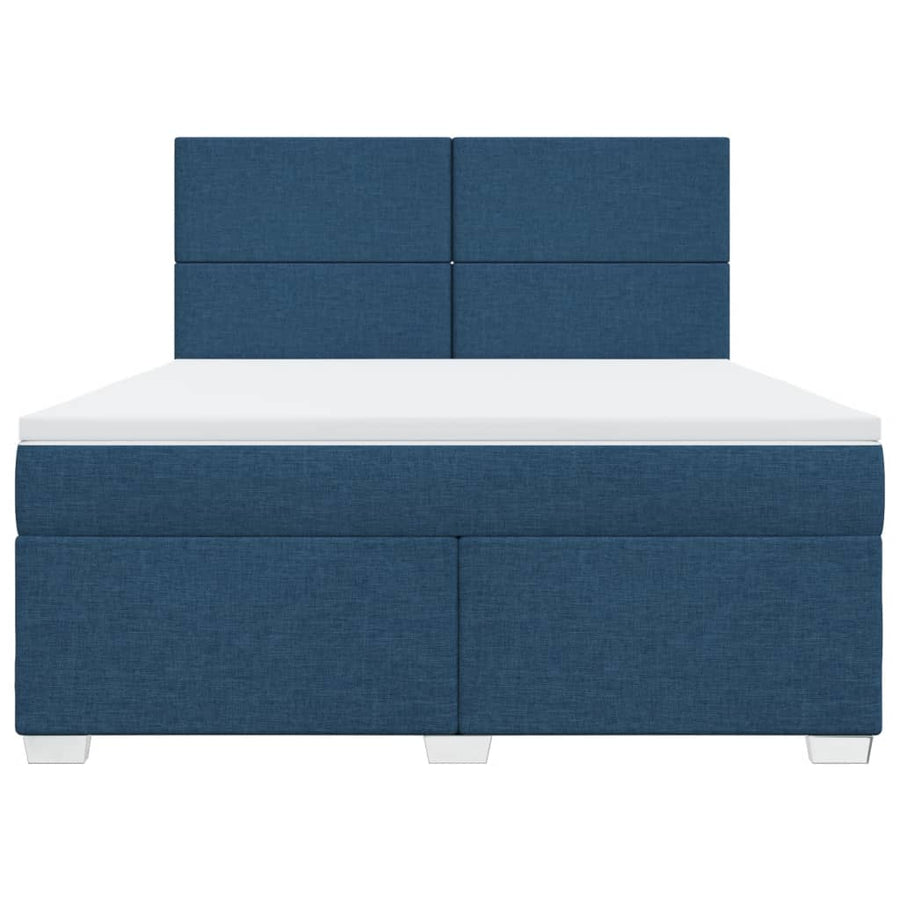 Boxspring met matras stof blauw 180x200 cm