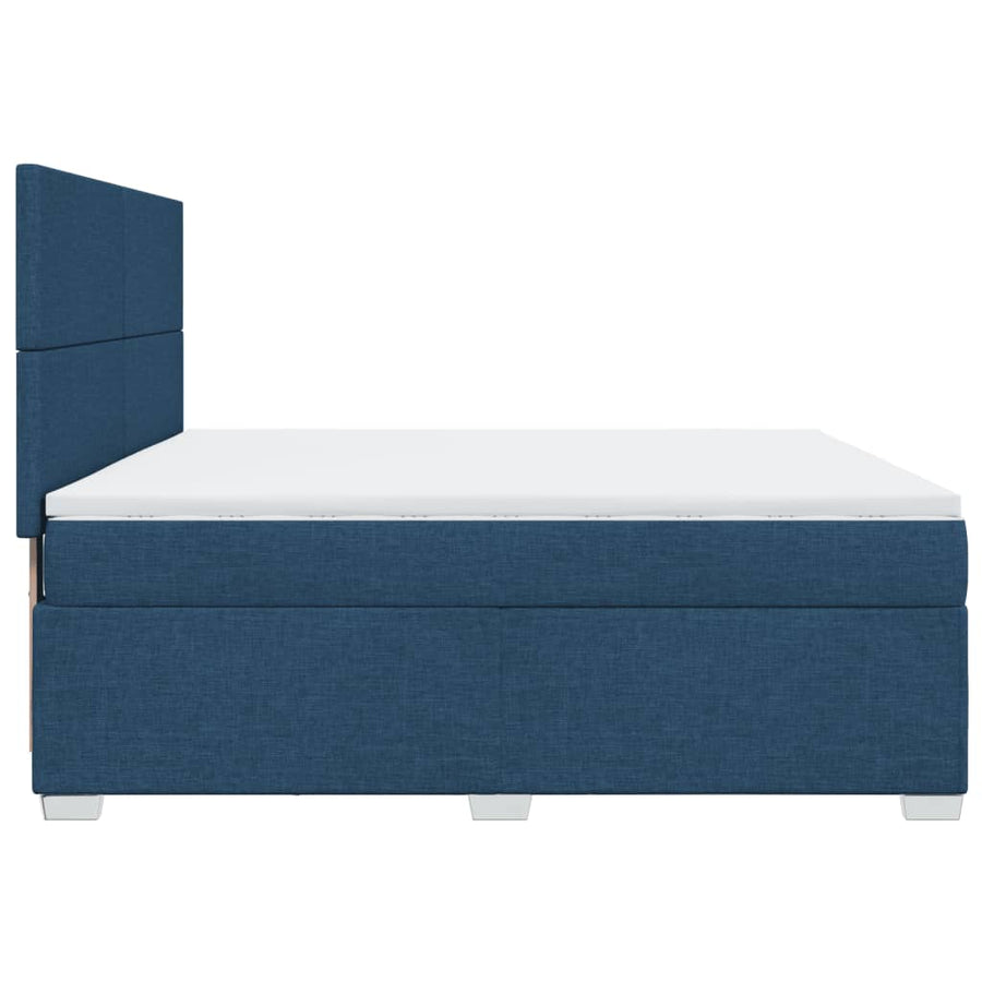 Boxspring met matras stof blauw 180x200 cm