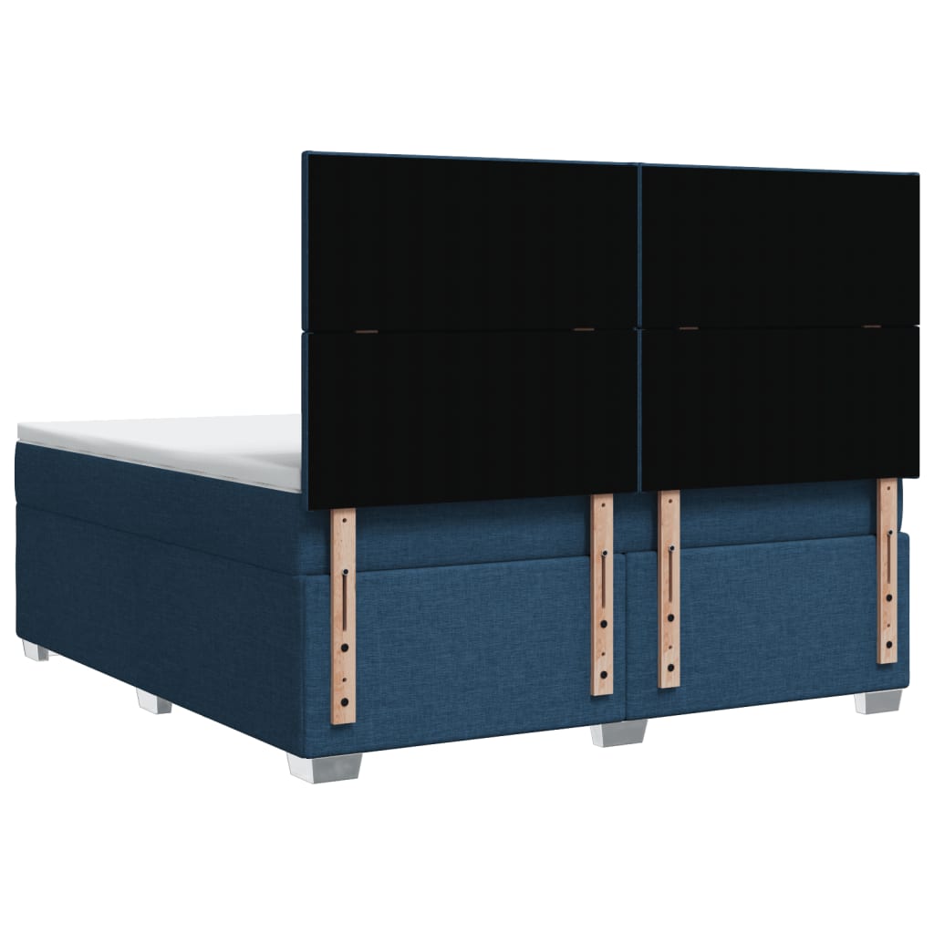 Boxspring met matras stof blauw 180x200 cm