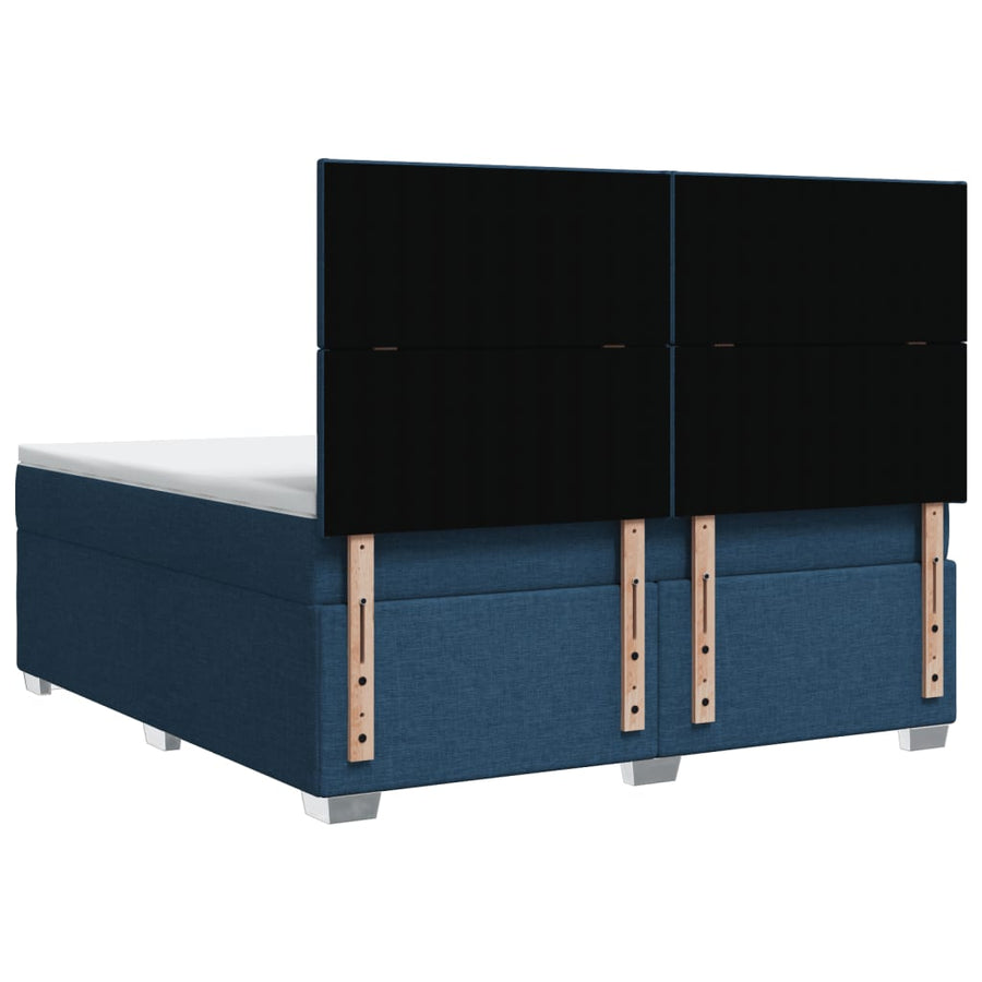 Boxspring met matras stof blauw 180x200 cm