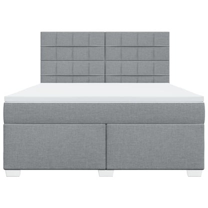 Boxspring met matras stof lichtgrijs 180x200 cm