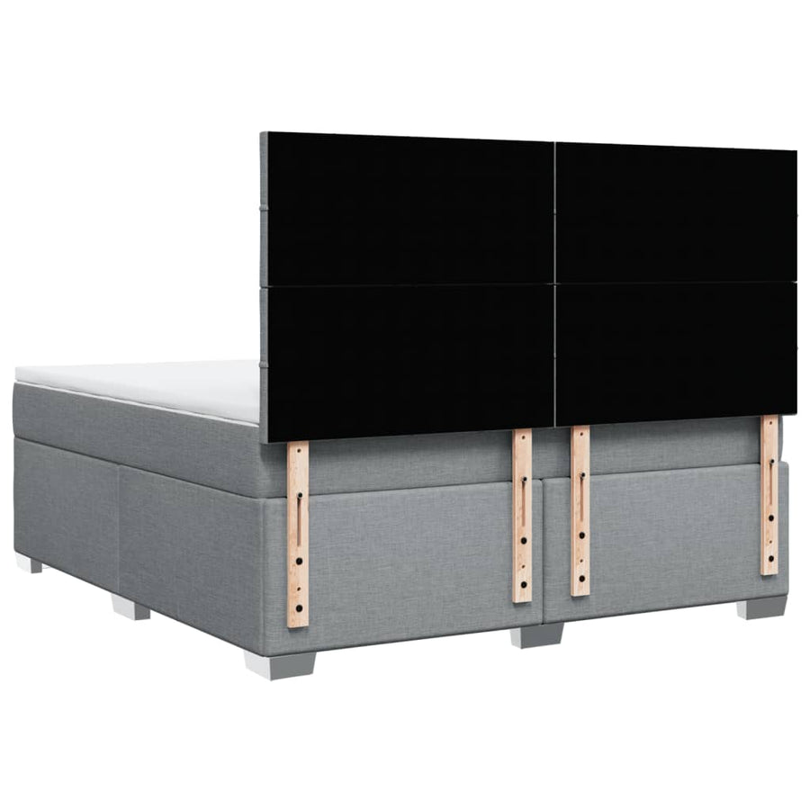 Boxspring met matras stof lichtgrijs 180x200 cm