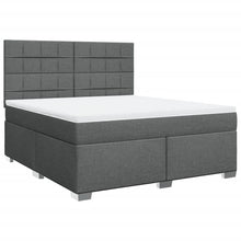 Boxspring met matras stof donkergrijs 180x200 cm