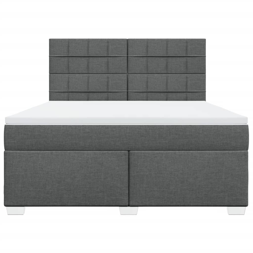 Boxspring met matras stof donkergrijs 180x200 cm