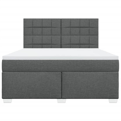 Boxspring met matras stof donkergrijs 180x200 cm