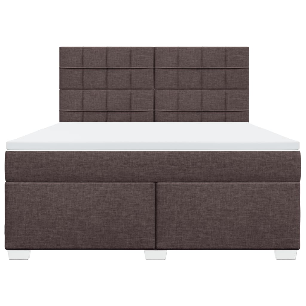Boxspring met matras stof donkerbruin 180x200 cm