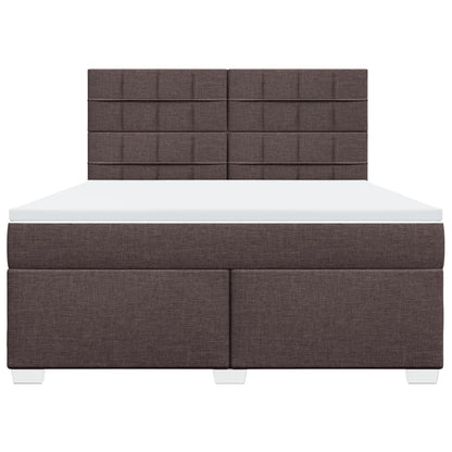 Boxspring met matras stof donkerbruin 180x200 cm