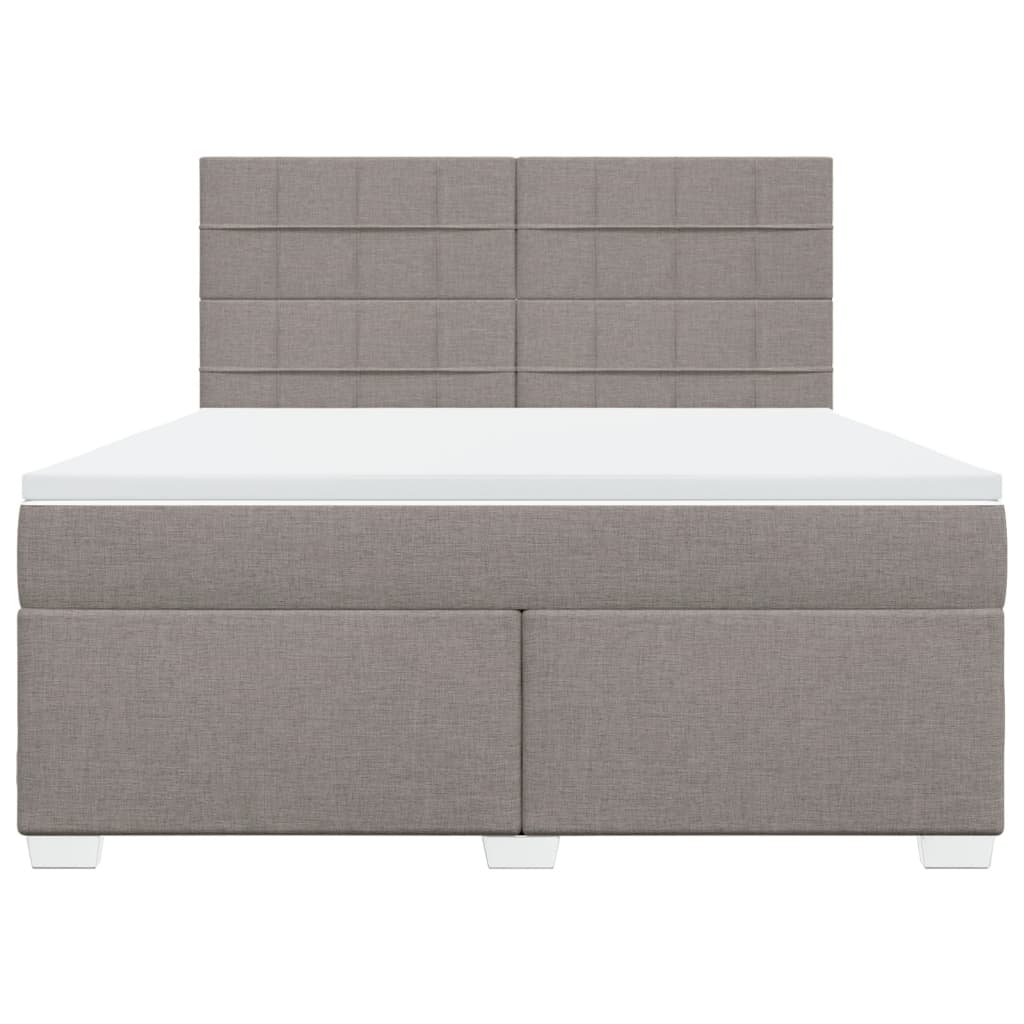 Boxspring met matras stof taupe 180x200 cm