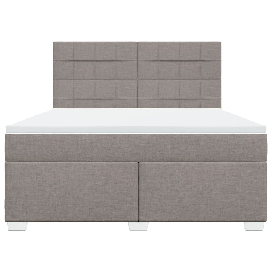 Boxspring met matras stof taupe 180x200 cm