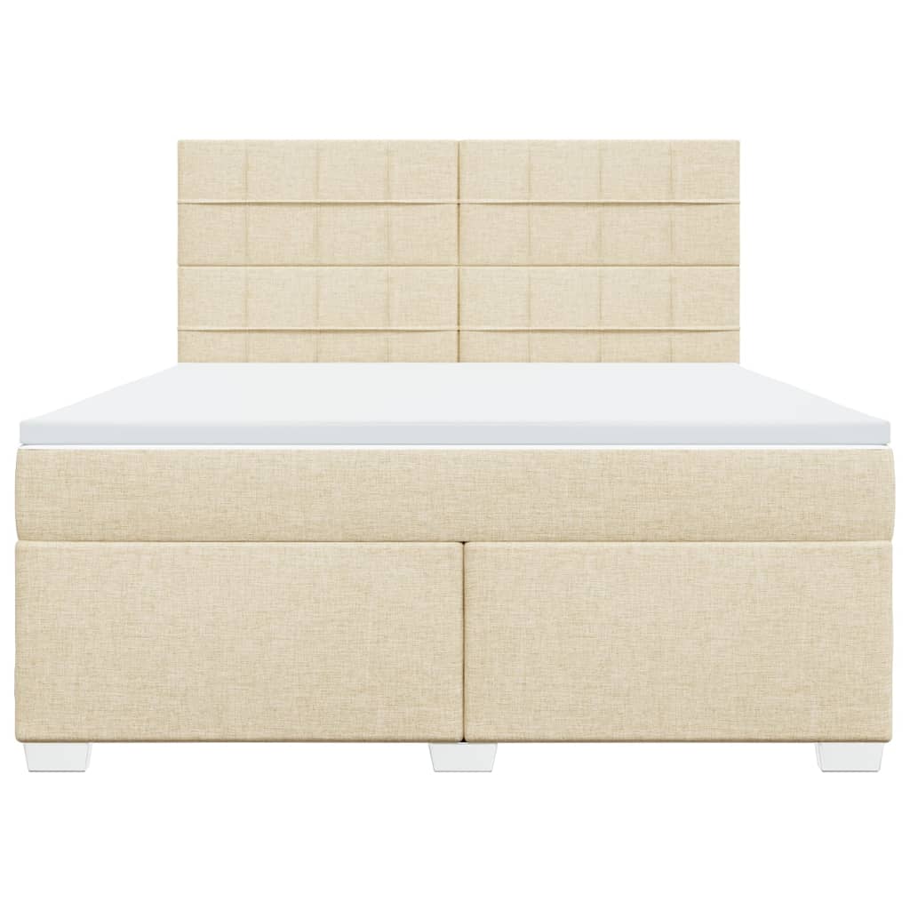 Boxspring met matras stof crèmekleurig 180x200 cm