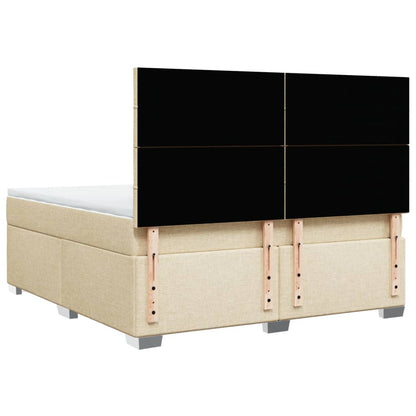 Boxspring met matras stof crèmekleurig 180x200 cm