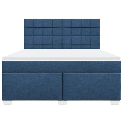 Boxspring met matras stof blauw 180x200 cm