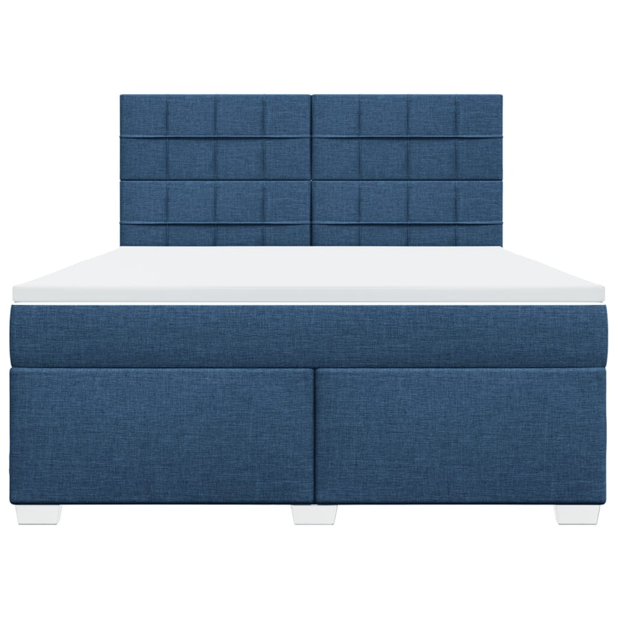 Boxspring met matras stof blauw 180x200 cm