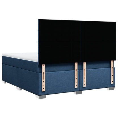 Boxspring met matras stof blauw 180x200 cm