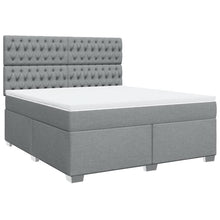 Boxspring met matras stof lichtgrijs 180x200 cm
