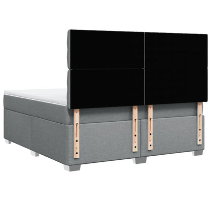 Boxspring met matras stof lichtgrijs 180x200 cm