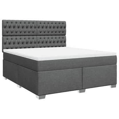 Boxspring met matras stof donkergrijs 180x200 cm