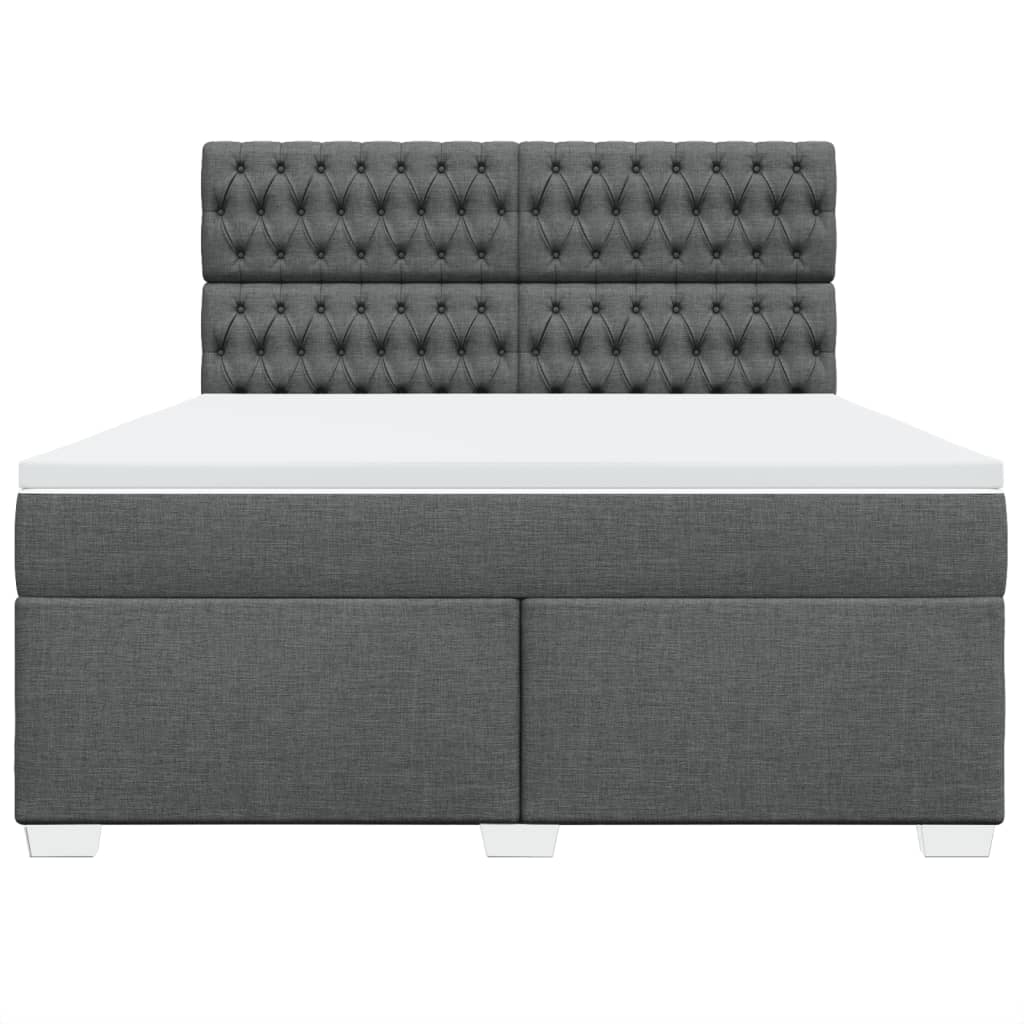 Boxspring met matras stof donkergrijs 180x200 cm