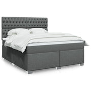 Boxspring met matras 180x200 cm donkergrijs