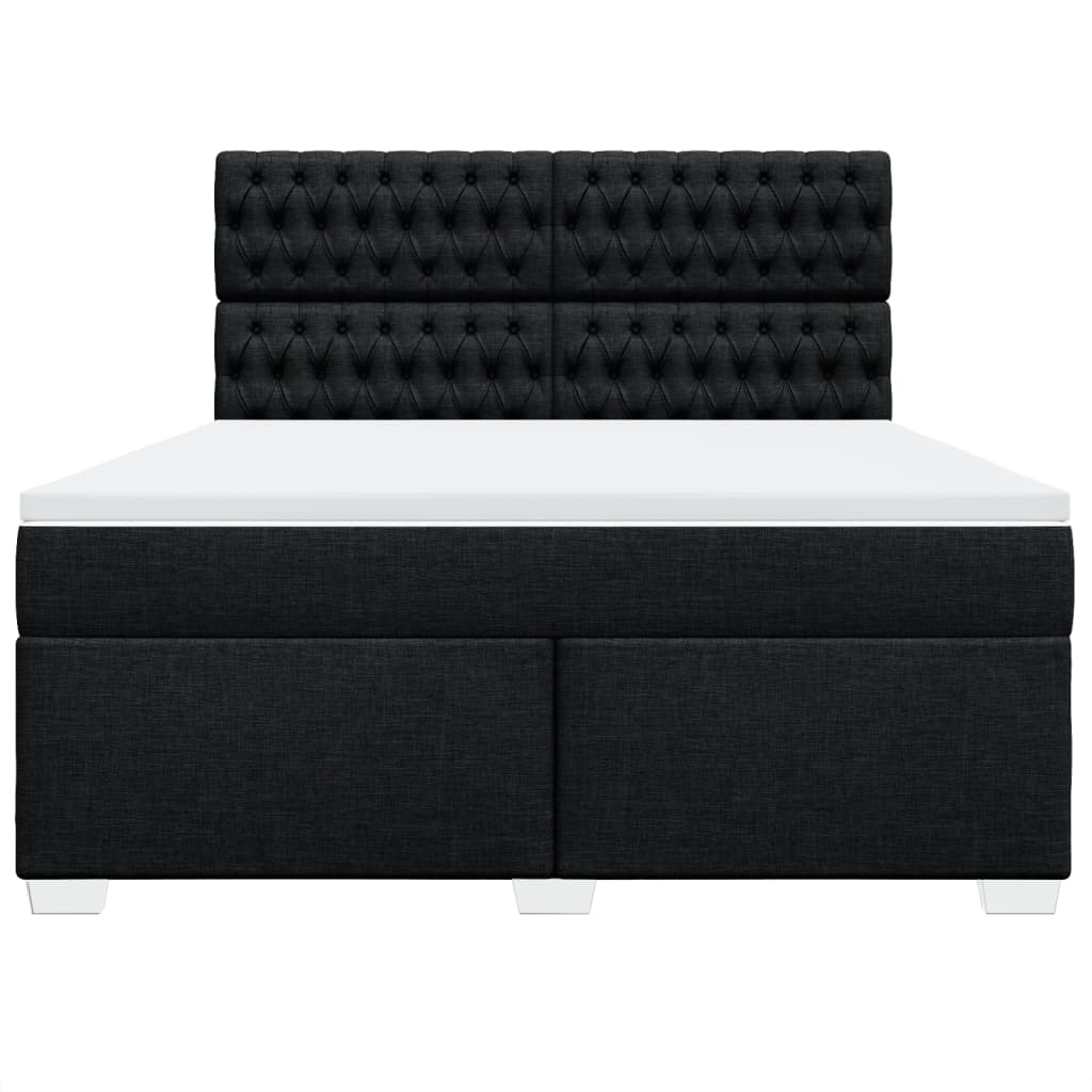 Boxspring met matras stof zwart 180x200 cm
