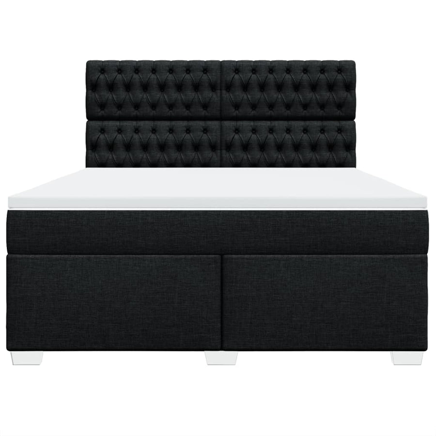 Boxspring met matras stof zwart 180x200 cm