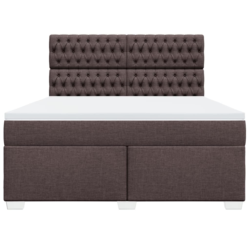 Boxspring met matras stof donkerbruin 180x200 cm