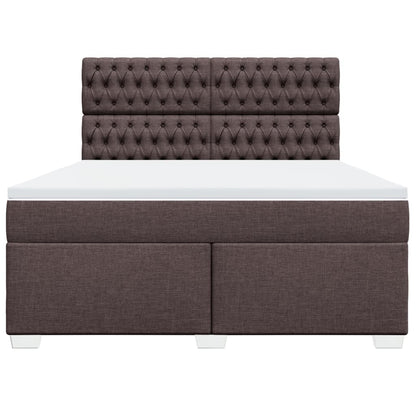 Boxspring met matras stof donkerbruin 180x200 cm