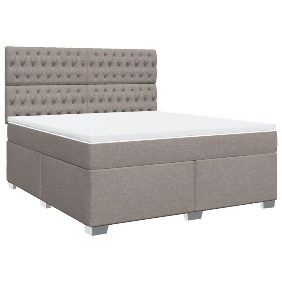 Boxspring met matras stof taupe 180x200 cm
