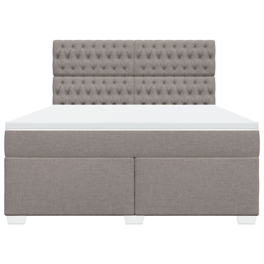 Boxspring met matras stof taupe 180x200 cm