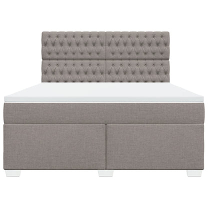Boxspring met matras stof taupe 180x200 cm