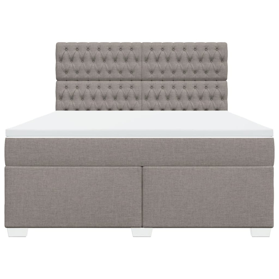 Boxspring met matras stof taupe 180x200 cm