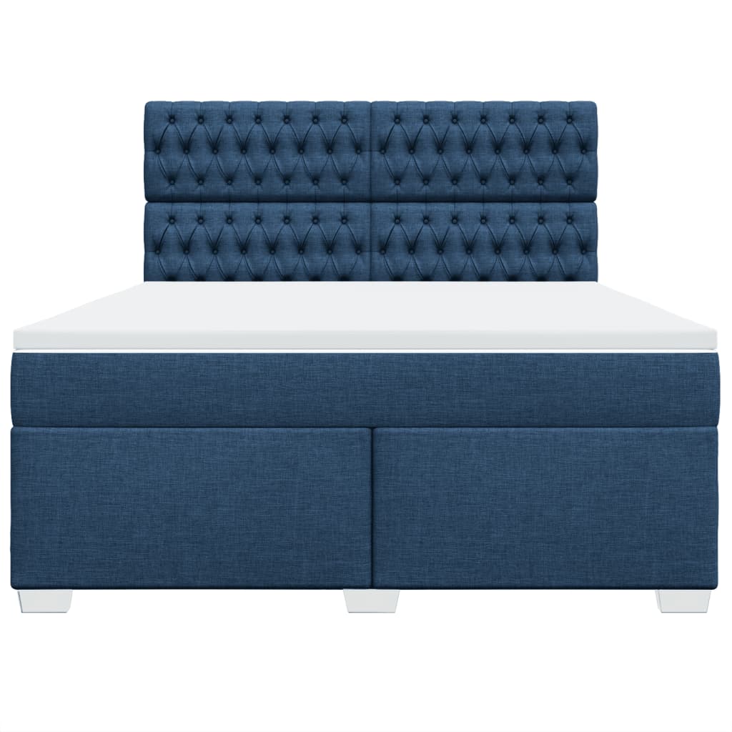 Boxspring met matras stof blauw 180x200 cm
