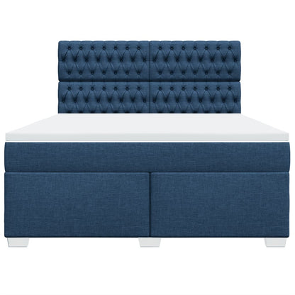 Boxspring met matras stof blauw 180x200 cm