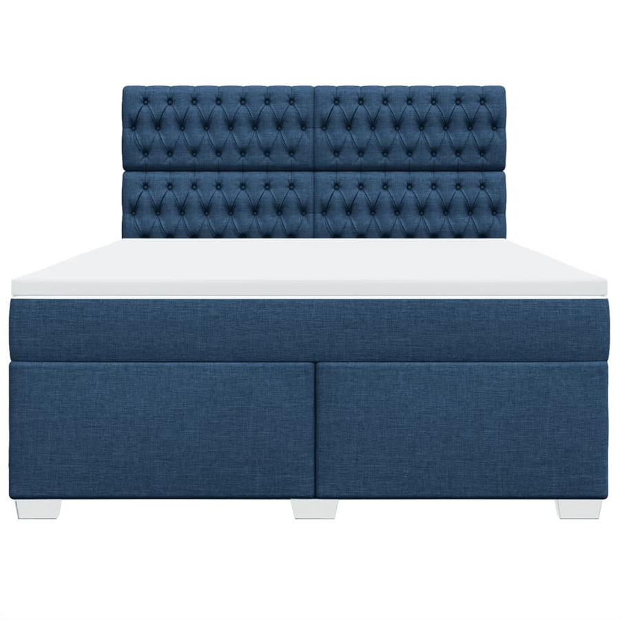 Boxspring met matras stof blauw 180x200 cm