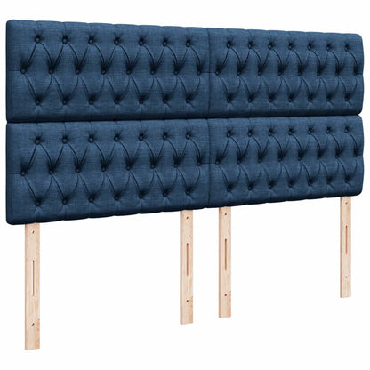 Boxspring met matras stof blauw 180x200 cm